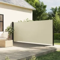 Toldo lateral | toldo exterior | toldo parasol retráctil crema 160x600 cm cfw806889