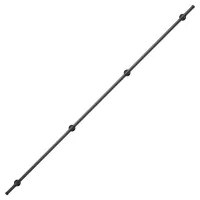 Pasamanos de acero al carbono de 300 cm, soportes de pared