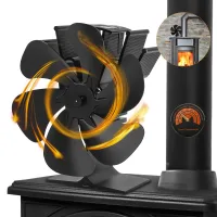 Ventilador de estufa, 6 cuchillas con estufa termumétrica, ventilador de estufa de madera, ventilador térmico