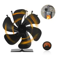 Ventilador de estufa, 6 cuchillas con estufa termumétrica, ventilador de estufa de madera, ventilador térmico