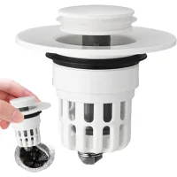 Filtro de prensa para lavabo, tapón para lavabo, drenaje rápido y suave, accesorios de acero inoxidable.