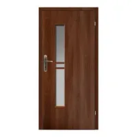 Porta interior envidraçada tokio 2 nogueira - abertura: direita - largura da porta: 90 cm