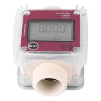 Caudalímetro de turbina 10-120 l/min - caudalímetro para agua y gasóleo - manómetro digital - medición precisa del caudal