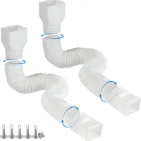 Extensión de bajante para canaletas, color blanco (paquete de 2), conector flexible para la mayoría de bajantes residenciales.