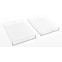 Bandeja de acrílico transparente con asa (juego de 2) – plástico, ideal para joyas, llaves, cocina, baño, cosméticos