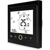 Termostato inteligente negro, controlador de temperatura wi-fi, aplicación smart life, control remoto de calefacción eléctrica, compatible con alexa y