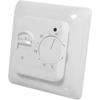 Calefactor mecánico manual blanco, termostato no programable, solo suelo radiante, interruptor de control de temperatura para aire acondicionado domés