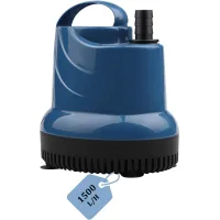 Minibomba de agua sumergible 1500 l/h 20 w 230 v, bomba de vacío para sótanos, 1,6 m de altura, 1,6 m de cable, adecuada para jardín, acuario, estanqu