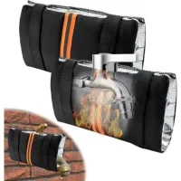Juego de 2 fundas aislantes reutilizables para grifos exteriores: protección contra heladas invernales con tira reflectante, para grifos de jardín.