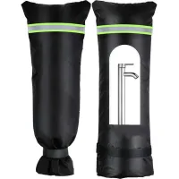 Funda para grifo exterior - resistente a las heladas y a las tormentas de invierno - tejido oxford 420d - negro - tiras reflectantes - 71 x 38 cm