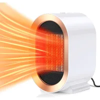 Calefactor eléctrico de 1200 w con ventilador, 2 modos de funcionamiento, ptc cerámico portátil, silencioso, ideal para el hogar y la oficina