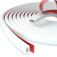 Burlete para puertas y ventanas, aislamiento térmico y acústico, tira autoadhesiva de pvc blanco (6 m)