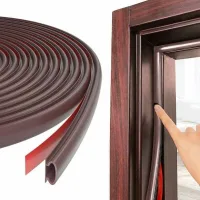 Burlete de caucho tpe marrón para puertas y ventanas, 6 m, autoadhesivo para juntas de 2,5 a 6 mm, aislamiento acústico y térmico.