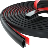 Burlete para puertas y ventanas - aislamiento térmico y acústico - tira de pvc autoadhesiva negra de 8 m