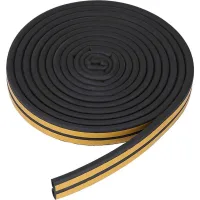Cinta autoadhesiva de caucho epdm para burletes de puertas y ventanas, 9 x 6 mm, 6 metros, color marrón.