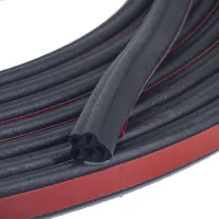 Burlete para puertas y ventanas - autoadhesivo de 5 orificios - para huecos ensanchados - caucho flexible - 10 m