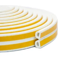 Burlete para puertas y ventanas - espuma epdm autoadhesiva - para aislamiento acústico y térmico - 2 piezas de 6 m (8 pies) - blanco