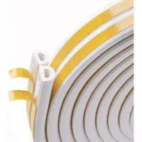 Burlete para puertas y ventanas - caucho epdm - 10 m - blanco - para aislamiento acústico y protección anticolisión