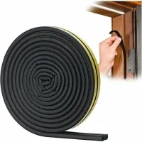 Junta d - burlete para puertas y ventanas - autoadhesivo de silicona epdm pvc - insonorizado, resistente al viento y a la lluvia - 10 m negro