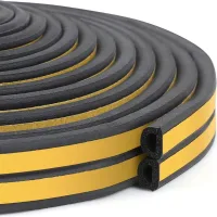 Tira de sellado con perfil en d, burlete para puertas y ventanas, sellador para puertas y ventanas con fuerte adherencia, aislante térmico (5 m)