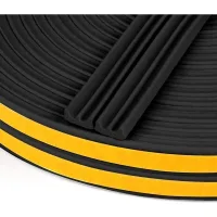Burlete para puertas con perfil en e, tira autoadhesiva para sellado de puertas y ventanas, con fuerte adherencia y aislamiento acústico (2 x 5 m)