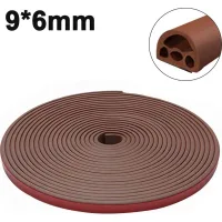 Tira de sellado de 6 m x 9 mm x 6 mm para puertas y ventanas, tira de sellado de espuma de caucho autoadhesiva anticolisión, aislamiento acústico.