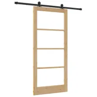 Puerta corredera | puerta interior orkdal natural y negro 93 x 202 cm
