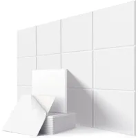 12 paneles acústicos cuadrados – cancelación de eco – aptos para estudios de grabación, oficinas y hogares – 30 x 30 cm – blancos