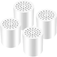 Un juego de 4 filtros de ducha universales, 20 etapas - purificador de agua dura - elimina metales pesados y otros depósitos.