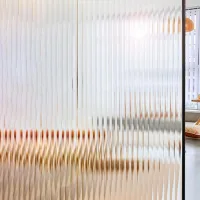 Lámina esmerilada para ventanas - lámina decorativa con rayas verticales, ideal para baños, salones u oficinas - 60 x 200 cm