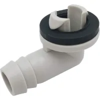 Codo para tubo de escape de aire acondicionado con junta de goma, apto para aires acondicionados split y de ventana (15 mm).