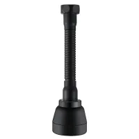 Varilla de extensión para grifo giratoria de 360°, 3 modos, aireador de grifo, adaptador de grifo (negro, largo).