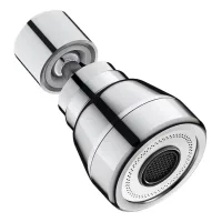 Extensión de grifo giratoria de 360°, 3 modos, aireador de grifo, adaptador de grifo (plateado, versión corta)