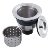 El kit de desagüe para el fregadero de la cocina incluye una cesta de desagüe, un tapón y una tapa.