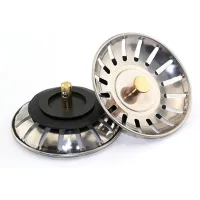 Tapón universal para fregadero – con junta de goma – tapón de acero inoxidable para fregadero de cocina – 2 unidades
