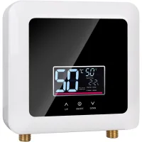 Calentador de agua eléctrico, calentador de agua eléctrico instantáneo de 220 v y 7500 w, pequeño calentador de agua instantáneo con pantalla digital