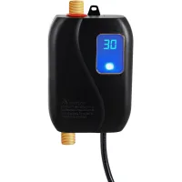 Calentador de agua eléctrico - mini calentador de agua instantáneo de 220 v y 3500 w, apto para cocinas, baños y autocaravanas, color negro.