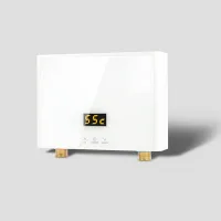 5500w mini calentador de agua instantáneo, calentador de agua sin tanque de 220 v con panel de visualización digital led, ahorro de energía.