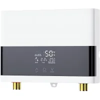 Calentador de agua instantáneo de 6000 w, calentador de agua pequeño, apto para ducha, fregadero de cocina, baño, color blanco.
