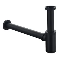 Tubo de desagüe para fregadero de acero inoxidable, 1 1/4 x 32 mm, ajustable, desodorizante, negro.