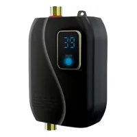 Calentador de agua instantáneo, 220 v, 3500 w, calentador de agua eléctrico sin tanque con pantalla led, color negro.