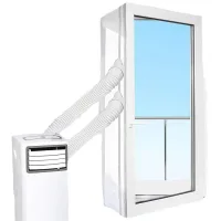 Tela de sellado para aire acondicionado portátil con dos orificios, tela de sellado para ventanas de 4 m, aislamiento para puertas y ventanas.