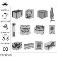 Funda protectora para muebles de jardín,resistente al viento y a los rayos uv, fabricada en tejido oxford 210d plateado - 230 x 165 x 80 cm
