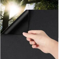 Lámina opaca para ventanas, lámina negra para protección solar, privacidad y prevención de miradas indiscretas, 50 cm x 200 cm