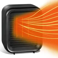 Calefactor cerámico con ventilador de 800 w- calefactor portátil - 2 niveles de temperatura para baño, oficina y sala de estar.