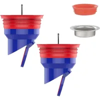 Desagüe de ducha de dos piezas con control de olores: desagüe de silicona, válvula antirretorno y núcleo universal para el control de olores.
