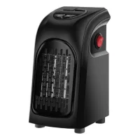 Calefactor eléctrico con ventilador, velocidad regulable, función de aire frío y caliente y mando a distancia.