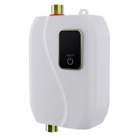Calentador de agua instantáneo, 220v, 3500w, calentador de agua eléctrico sin tanque con pantalla led, blanco.