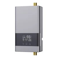 Calentador de agua instantáneo sin tanque, color plata, compatible con ajustes de temperatura, 220 v 6000 w (enchufe no incluido).