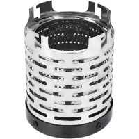 Este mini calefactor es perfecto para acampar al aire libre. está fabricado en acero inoxidable, mide 120 x 147 mm y es resistente al calor.